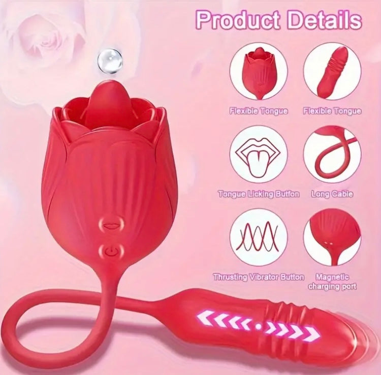 Juguetes sexuales relajantes y estimulantes, consolador vibrador 3 en 1, juguete para adultos, estimulador sexual femenino, equipado con 10 vibradores de punto G que lamen y empujan la lengua, juguete sexual anal para adultos, dispositivo para lamer labio