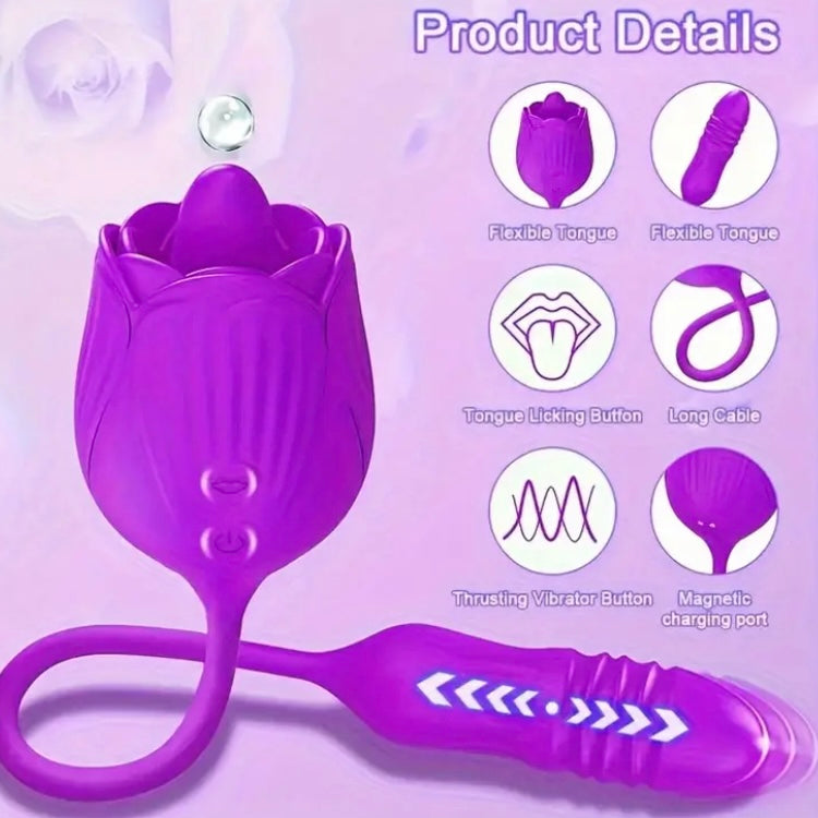 Juguetes sexuales relajantes y estimulantes, consolador vibrador 3 en 1, juguete para adultos, estimulador sexual femenino, equipado con 10 vibradores de punto G que lamen y empujan la lengua, juguete sexual anal para adultos, dispositivo para lamer labio